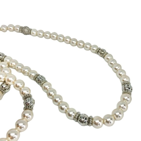 Premier Designs Audrey Elegant Pearl Necklace Bracelet Set Convertible Jewelry - Picture 6 of 12